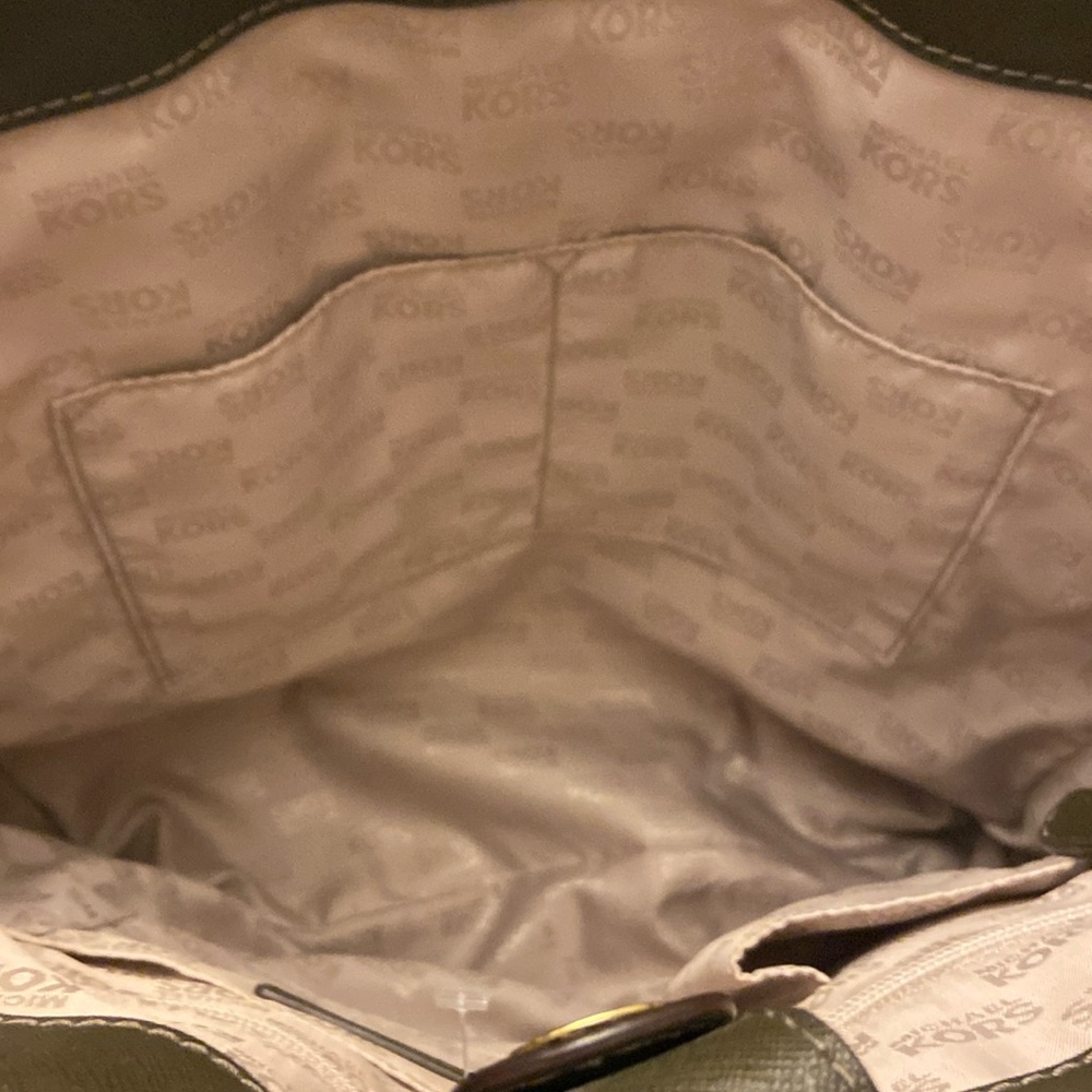 Michael Kors Jet Set Bag Olive Green Signature Tote Saffiano Leather - Picture 10 of 13